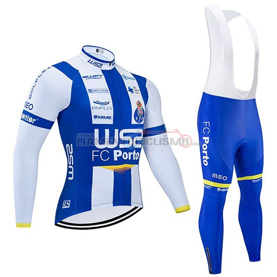 Abbigliamento Ciclismo W52-FC Porto Manica Lunga 2020 Bianco Blu